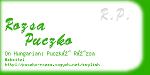 rozsa puczko business card